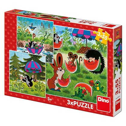 Puzzle - Krteček a paraplíčko 3x55 