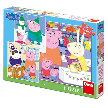 Puzzle - Peppa Pig: Veselé odpoledne 3x55 