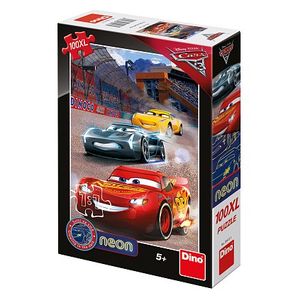 Puzzle Cars 3: Vítězné kolo 100 xl dílků neon 