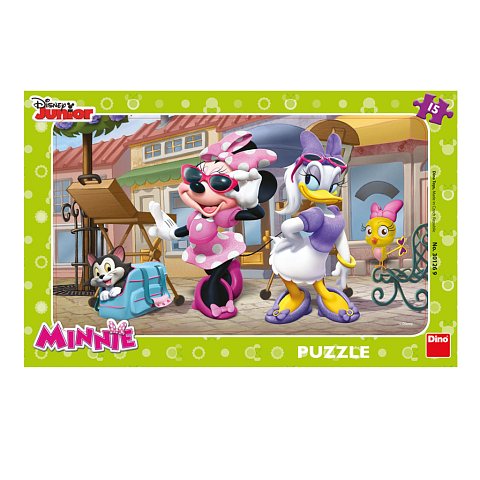 Puzzle Minnie na Montmartru 15 dílků deskové 