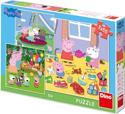 Puzzle - Peppa Pig: Na prázdninách 3x55 