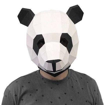 Papírový model 3D - maska Panda 