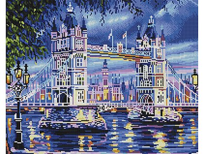 Diamantové malování -  Londýnský Tower Bridge - 40x50 cm 