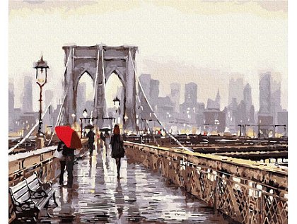 Malování podle čísel - New York - Brooklyn Bridge - 40x50 cm 