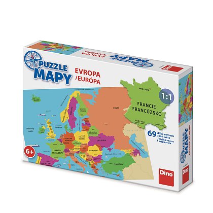 Puzzle mapy Evropa 69 dílků speciál 