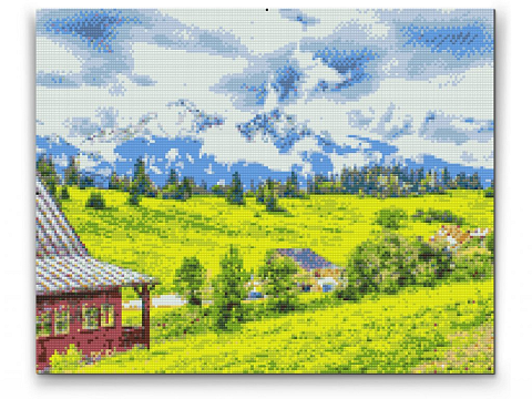 Diamantové malování - Vysoké Tatry 40x50 cm S rámem, vypnuté plátno na rám