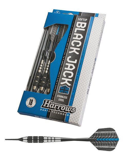 Šipky Harrows Black Jack soft - K 18g