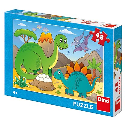 Puzzle Dinosauří maminka s mládětem 48 dílků 