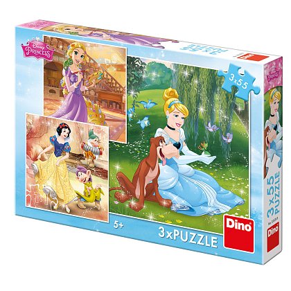 Puzzle Princezny: Volné odpoledne 3x55 dílků 