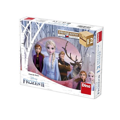 Dřevěné kostky Frozen II – 12 kostek 