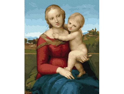 Malování podle čísel -  Malá Cowper Madonna - R. Santi - 40x50 cm 